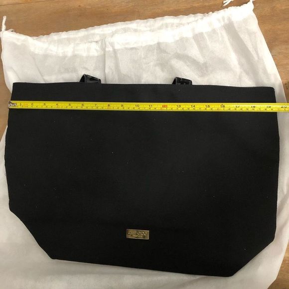 Jimmy Choo Parfums Black Nylon Leopard Double Handles Tote Bag Purse - Picture 10 of 13